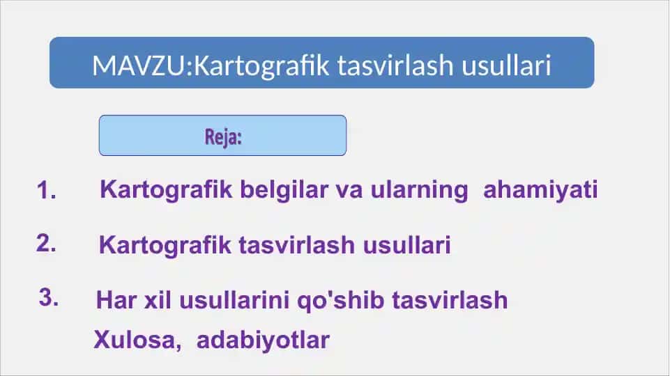 Kartografik belgilar va ularning ahamiyati