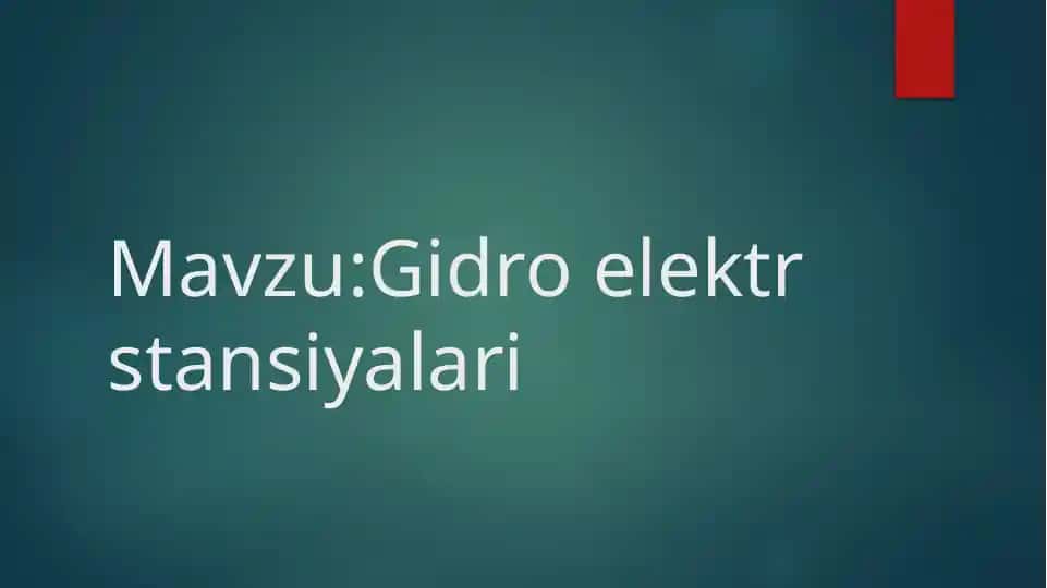 Gidroelektrstansiyalari