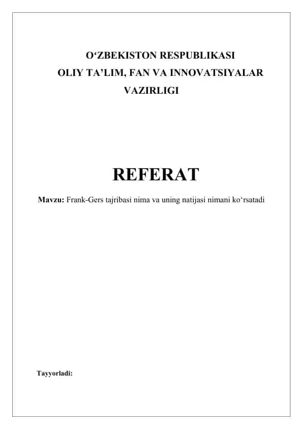 Frank-Gers tajribasi