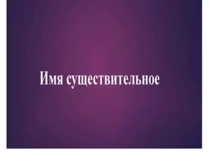 Имя существительное