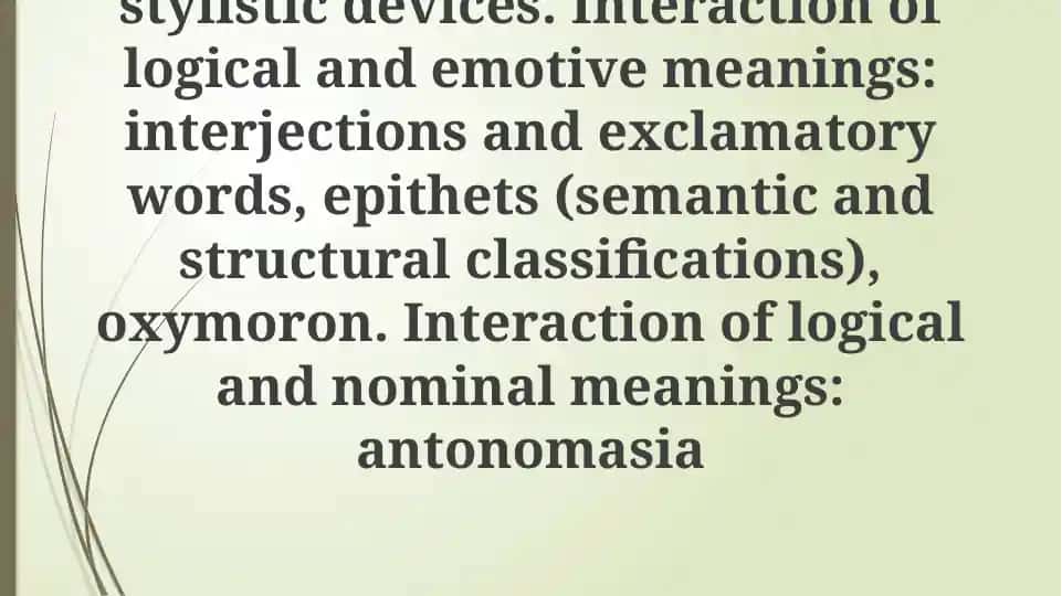 Lexical expressive means and stylistic devices