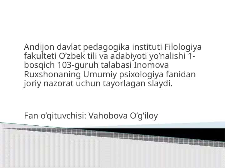 Umumiy psixologiya slaydi