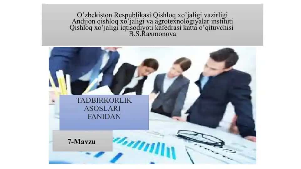 Tadbirkorlik asoslari