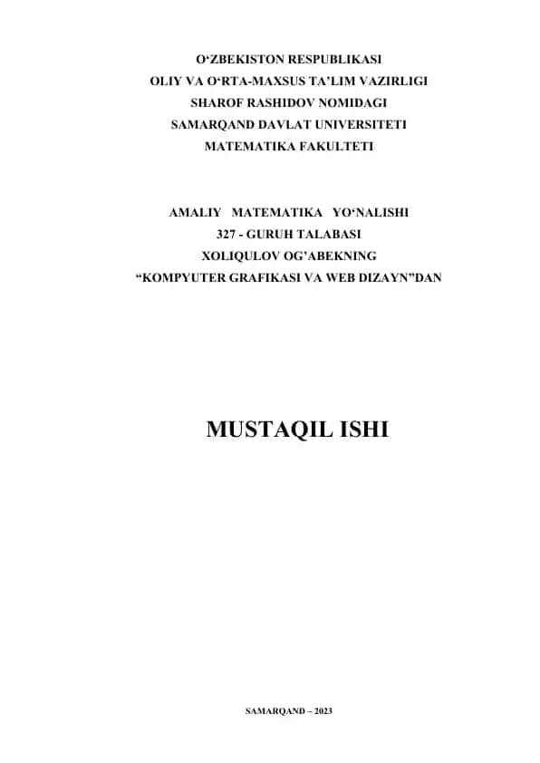 Kompyuter grafikasi va web dizayn