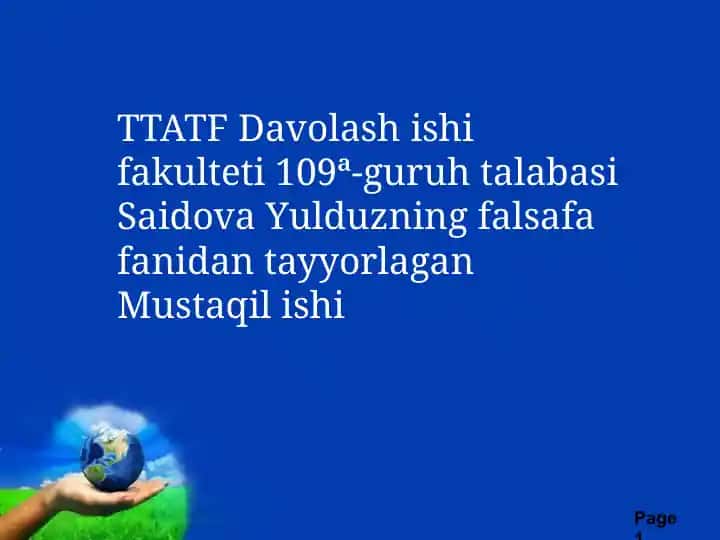 Tarix Falsafasi va falsafa tarix uyg‘unligi