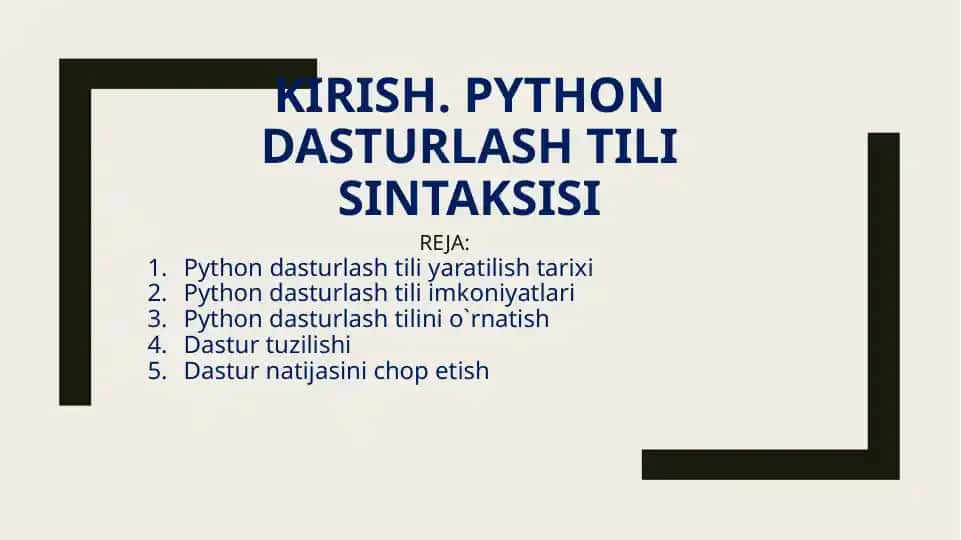 Python dasturlashtili