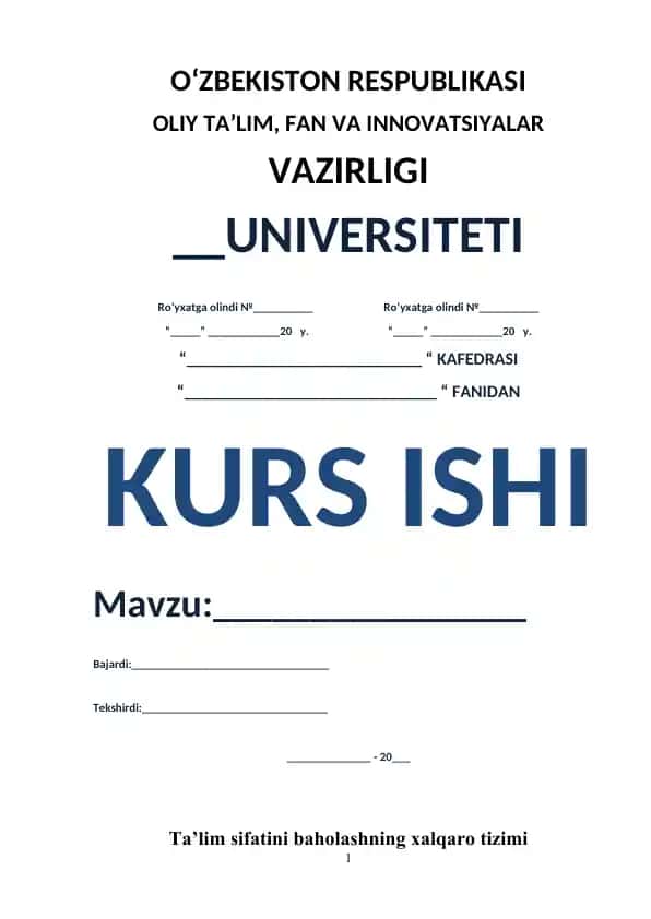 Ta’lim sifatini baholashning xalqaro tizimi