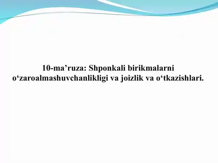 Shponkali va shlitsali birikmalar
