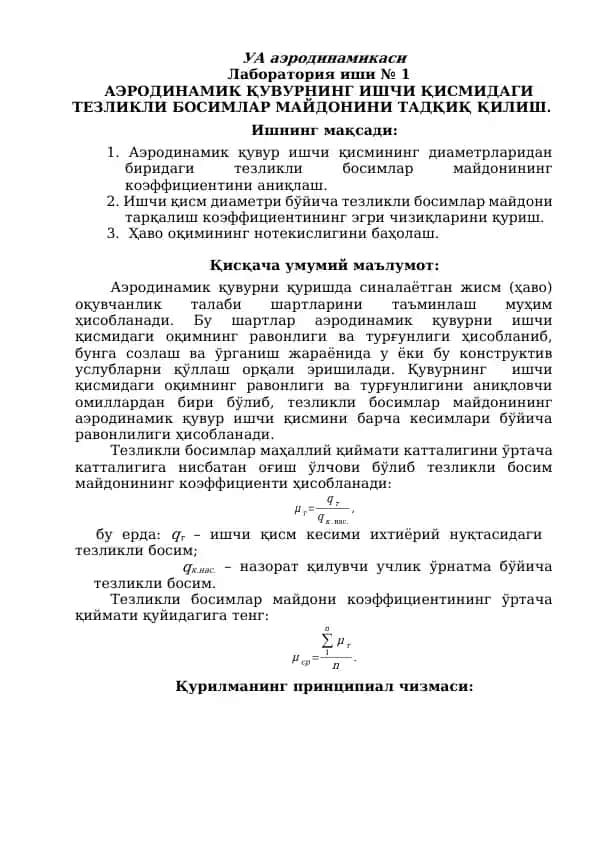 УА аэродинамикаси