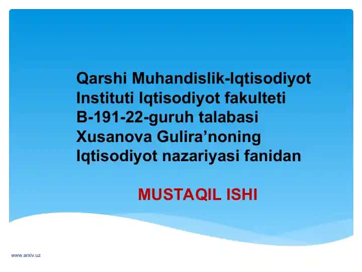 MUSTAQIL ISHI