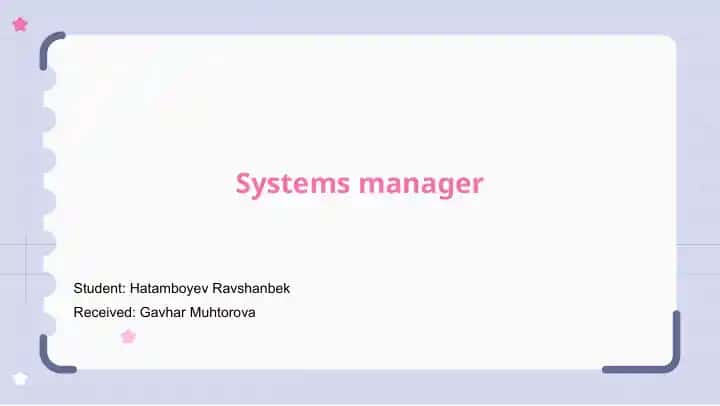 Systems manager