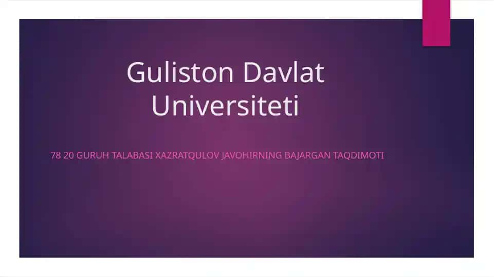 Korxonaning moliyaviy rejasi taqdimoti