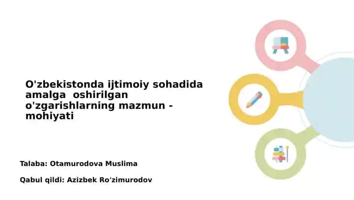 O'zbekistonda ijtimoiy o'zgarishlar
