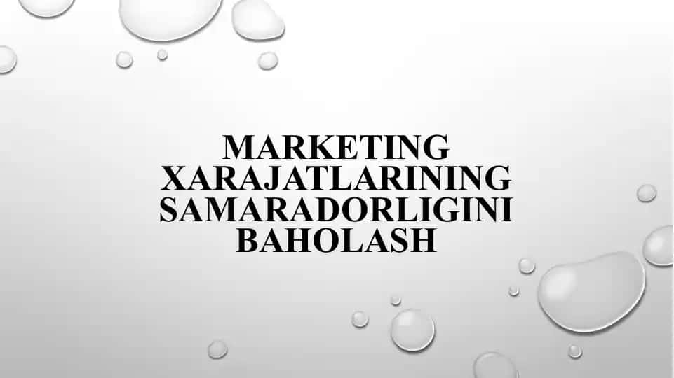 Marketing xarajatlarining samaradorligini baholash