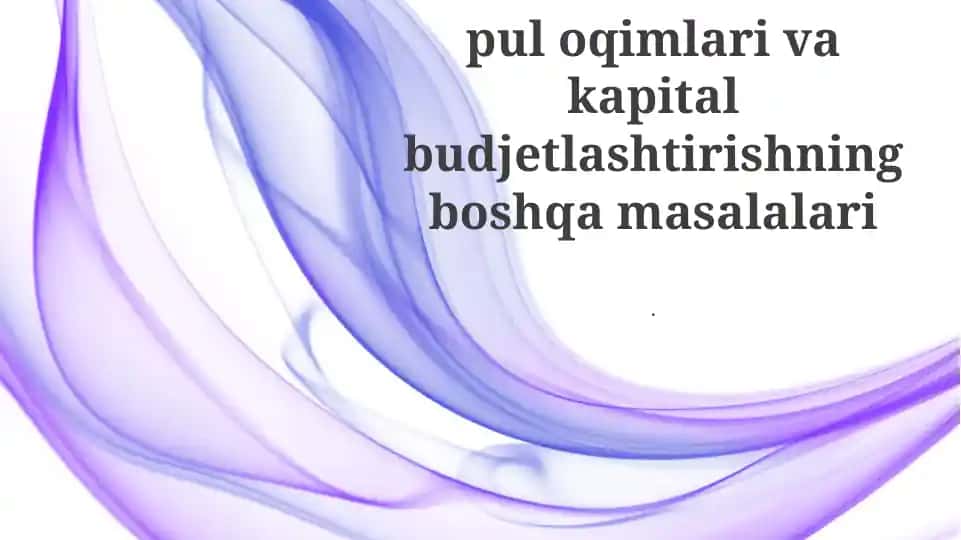 Kapital Byudjetlash Texnikalari