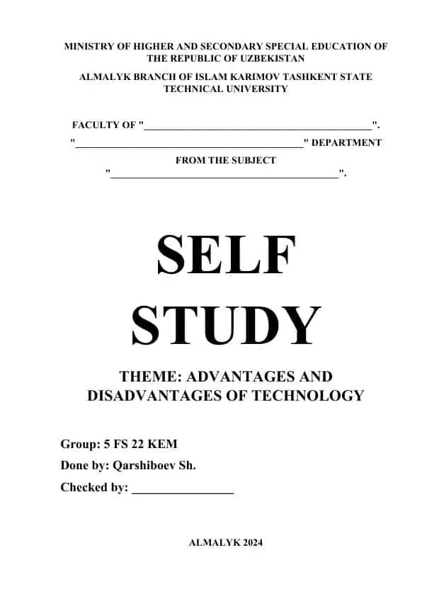 Advantages and disadvantages of technology