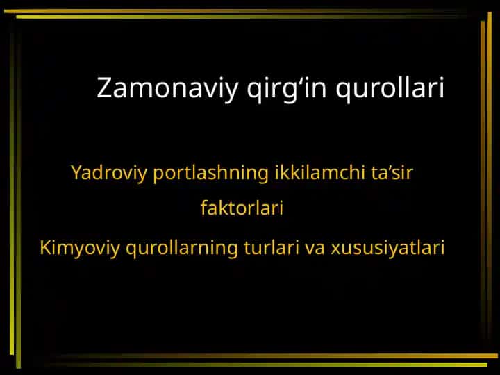 Zamonaviy qirg‘in qurollari