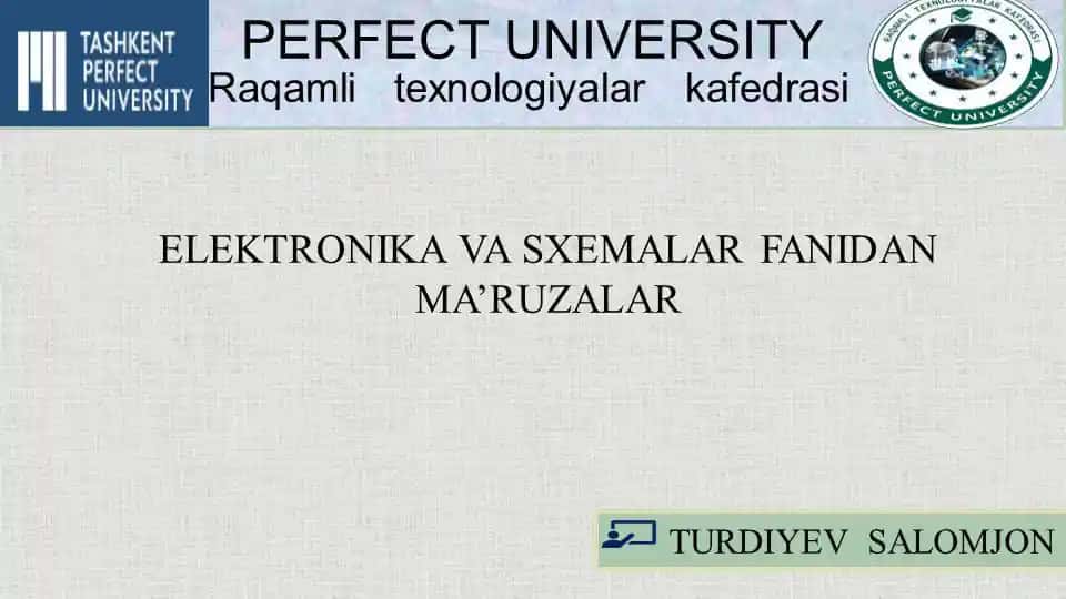 Elektronika va sxemalar