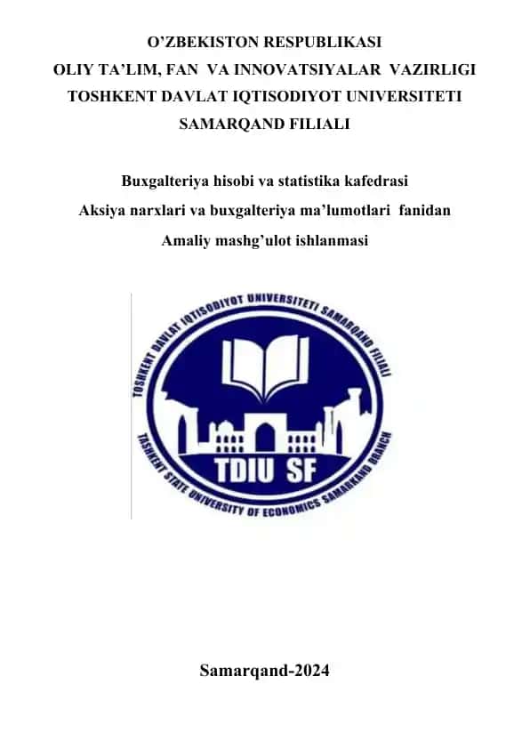 Moliyaviy hisobotning xalqaro standartlariga muvofiq qimmatli qog‘ozlar hisobi