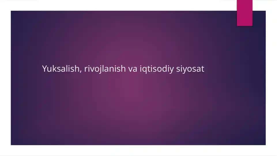 Yuksalish, rivojlanish va iqtisodiy soat