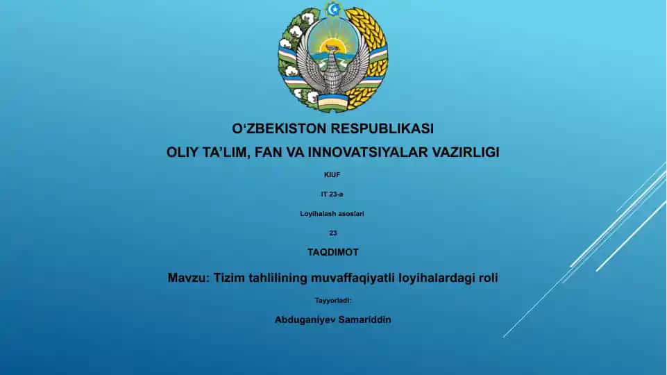 Tizim tahlilining muvaffaqiyatli loyihalardagi roli
