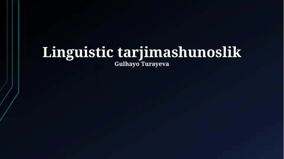 Linguistic Tarjimashunoslik