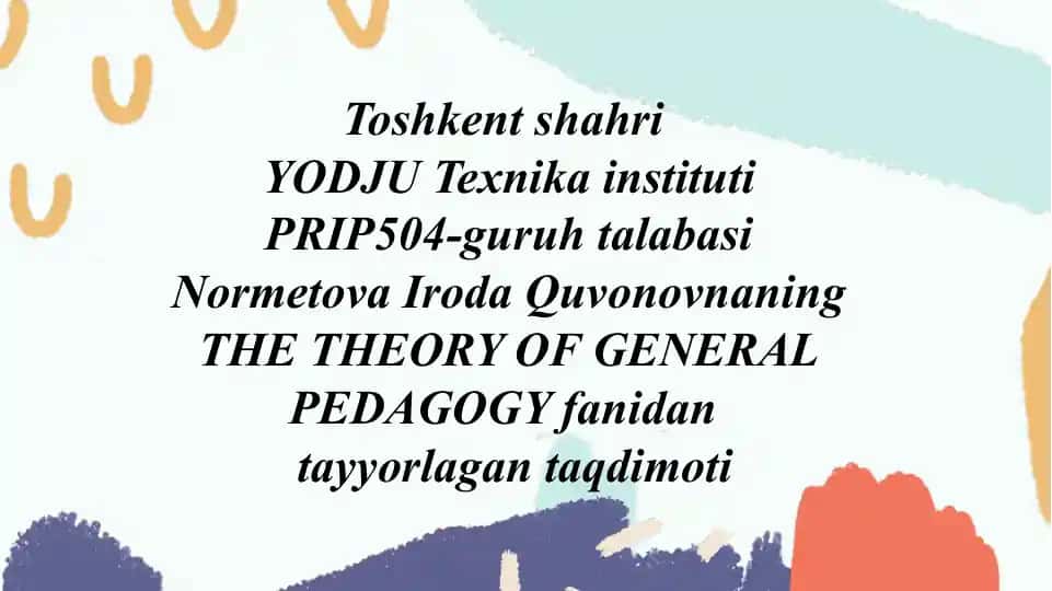 Rivojlanishida nuqsoni bo`lgan bolalarning ta`lim tarbiyasi