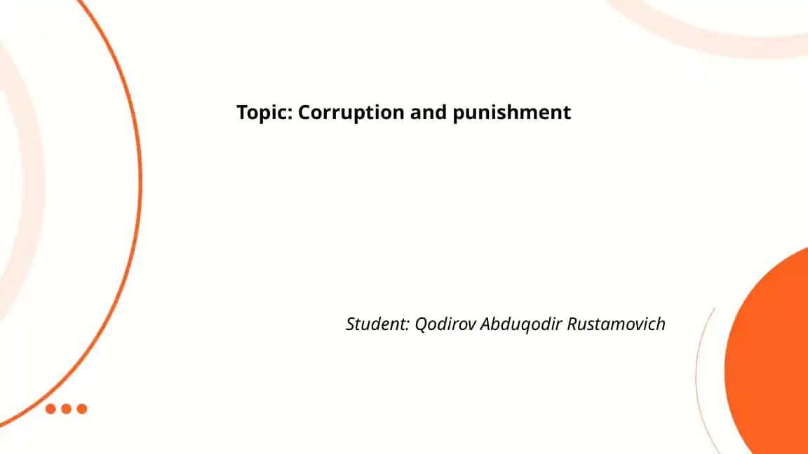Corruption and punishment