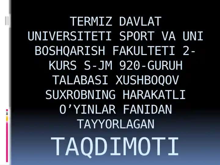 BASKETBOL O’YINI TARIXI VA UNING RIVIJLANISHI