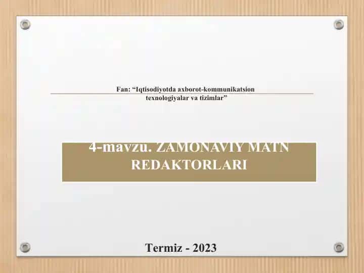 "Iqtisodiyotda axborot-kommunikatsion texnologiyalar va tizimlar"