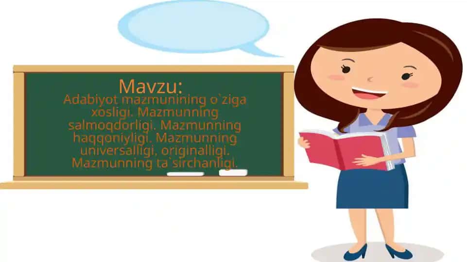 Adabiyotmazmuniningo`zigaxosligi