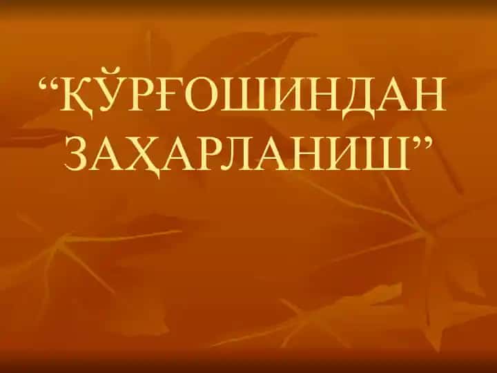 Қўрғошиндан зардалиш