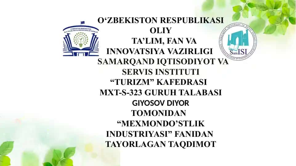 "Mehmondo'stlik Industriyasi"
