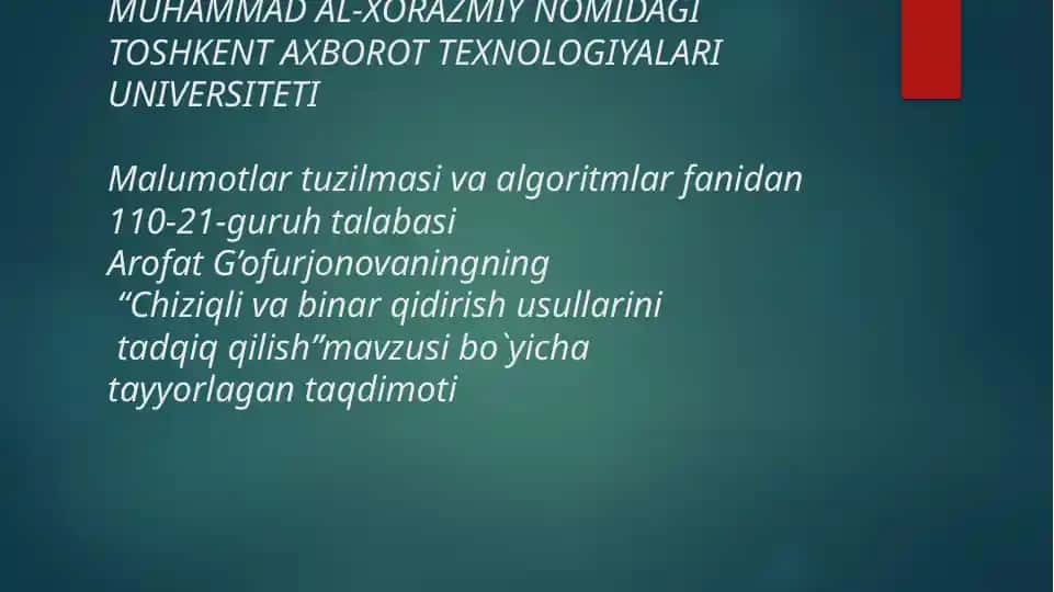 Chiziqli va binar qidirish usullari