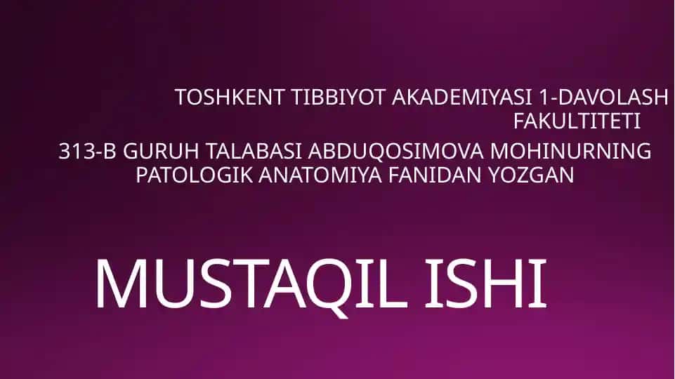 Infeksion kasalliklarni Diagnostika Usullari
