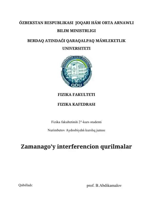 Zamanago’y interferencion qurilmalar
