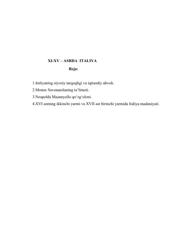 XI-XV – ASRDA ITALIYA