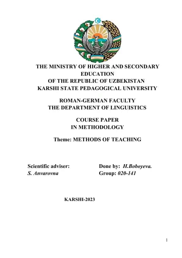 METHODS OF TEACHING