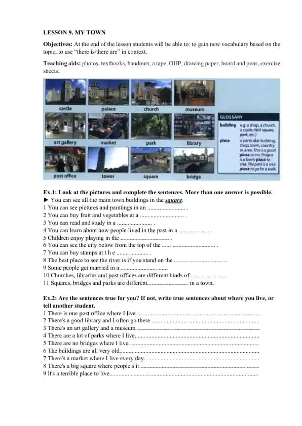 Lesson 9: My Town