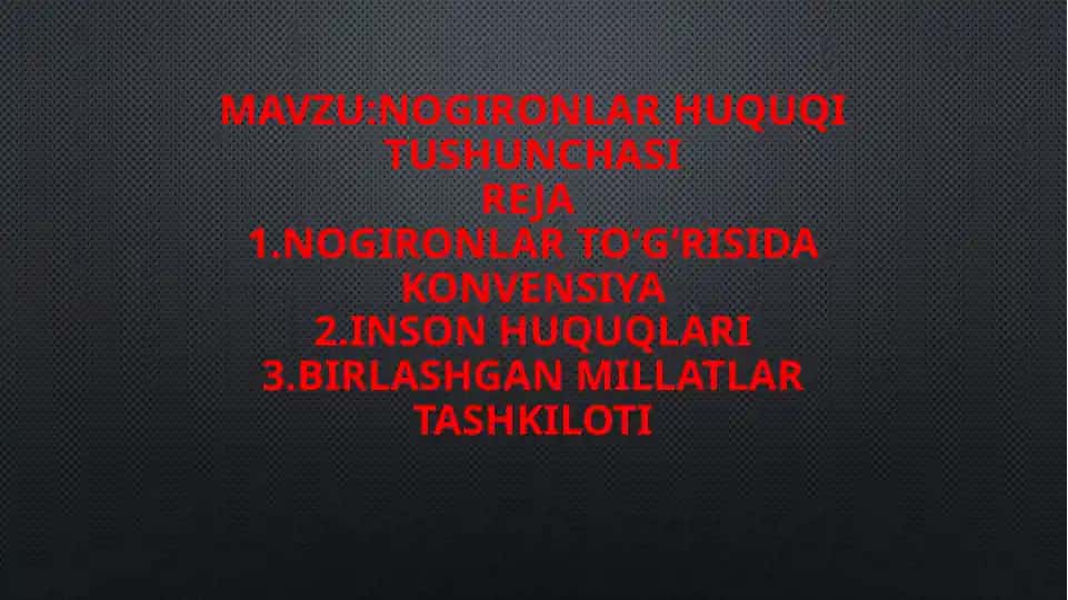 Nogironlar huquqi tushunchasi