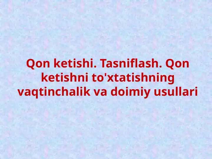Qon ketishi