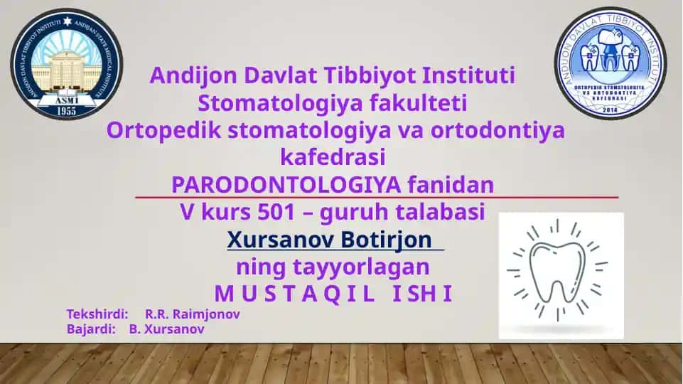 Mustaqil ish mavzusi
