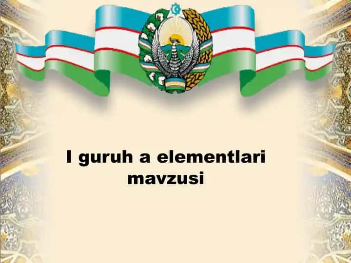 Kimyo fanidan Iguruh elementlari mavzusi
