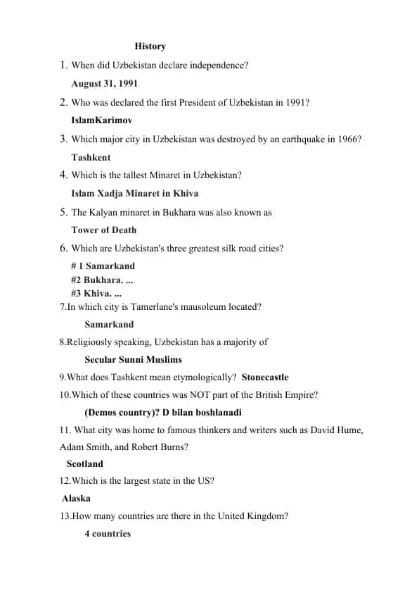 History of Uzbekistan