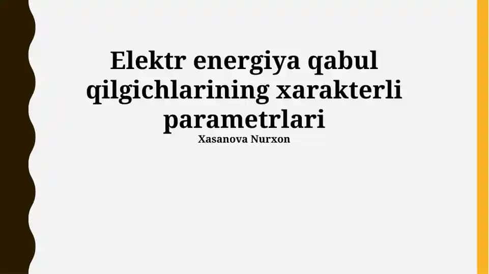 Elektr energiya qabul qilgichlari
