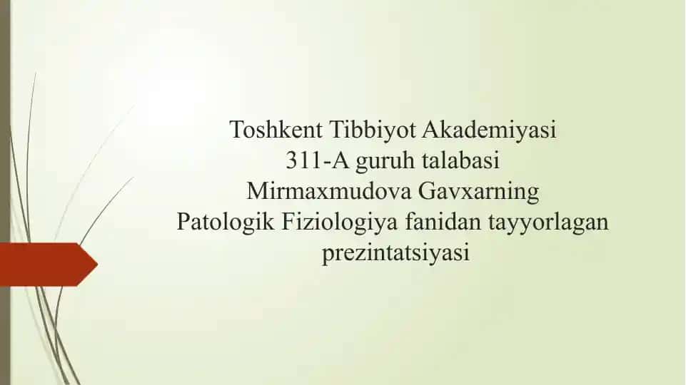 Toshkent Tibbiyot Akademiyasi prezintatsiyasi