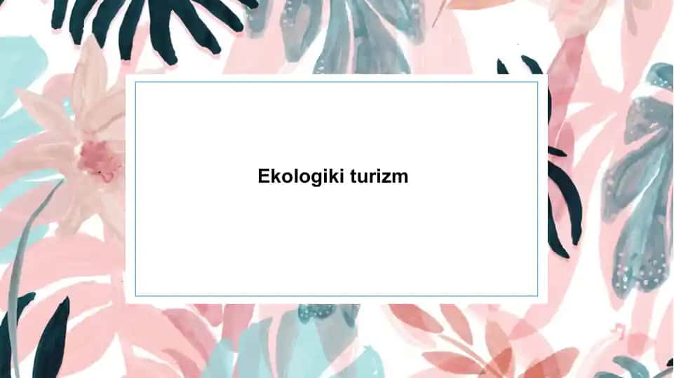 Ekologiki turizm