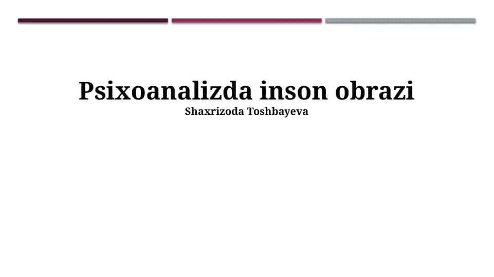 Psixoanalizda inson obrazi