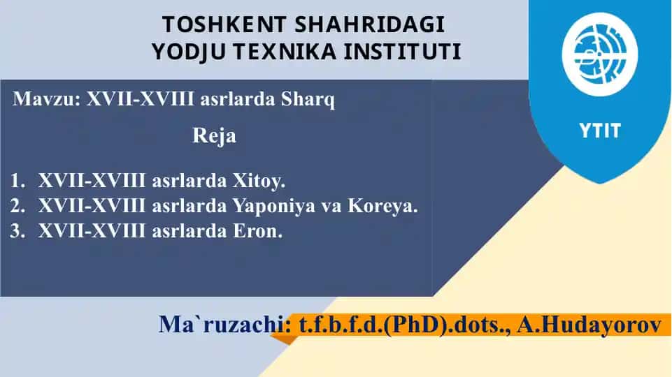 XVII-XVIII asrlarda Sharq