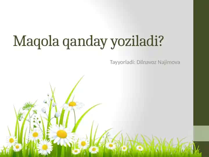 Maqola yozish bosqichlari